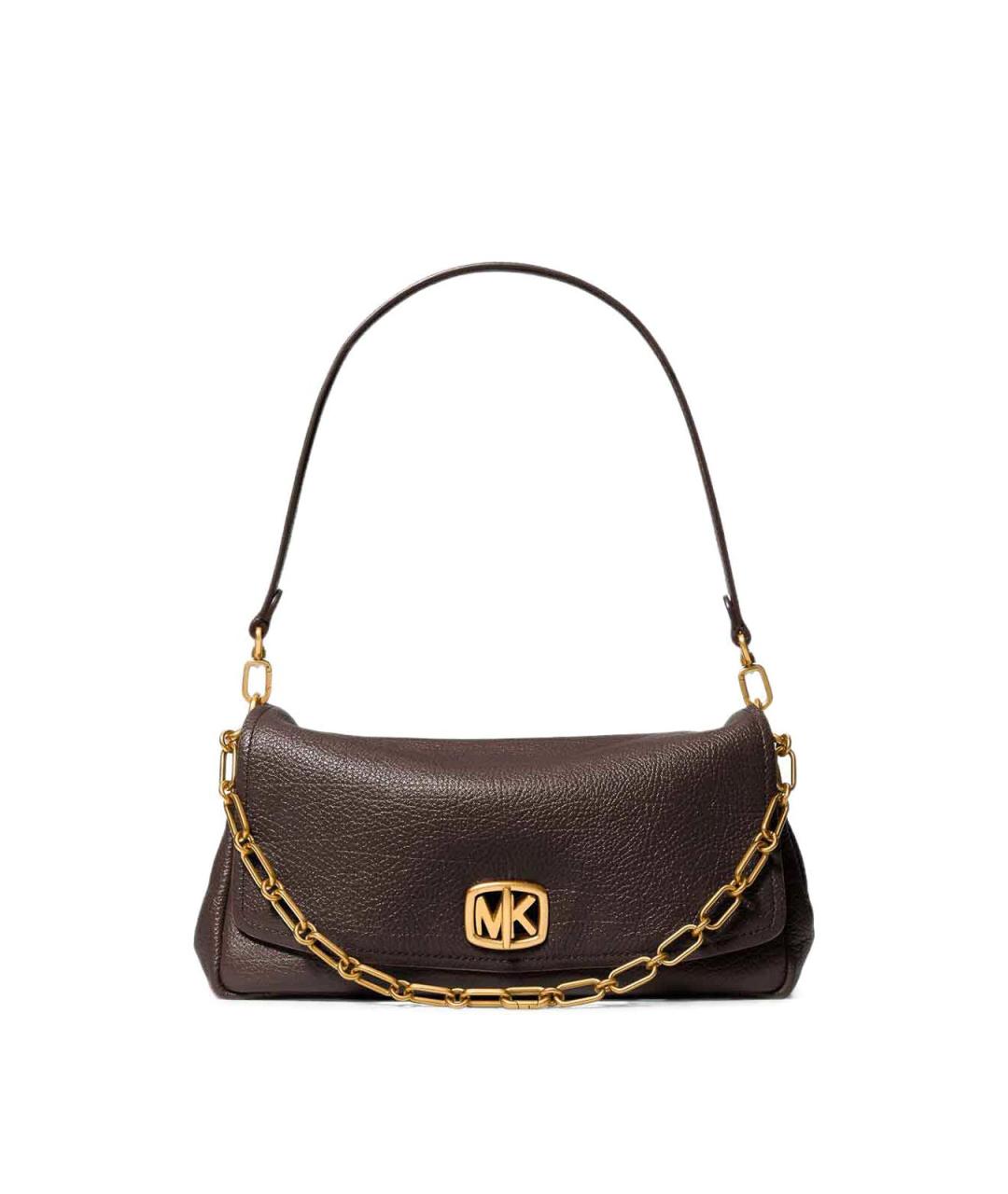 MICHAEL KORS Коричневая кожаная сумка через плечо, фото 4