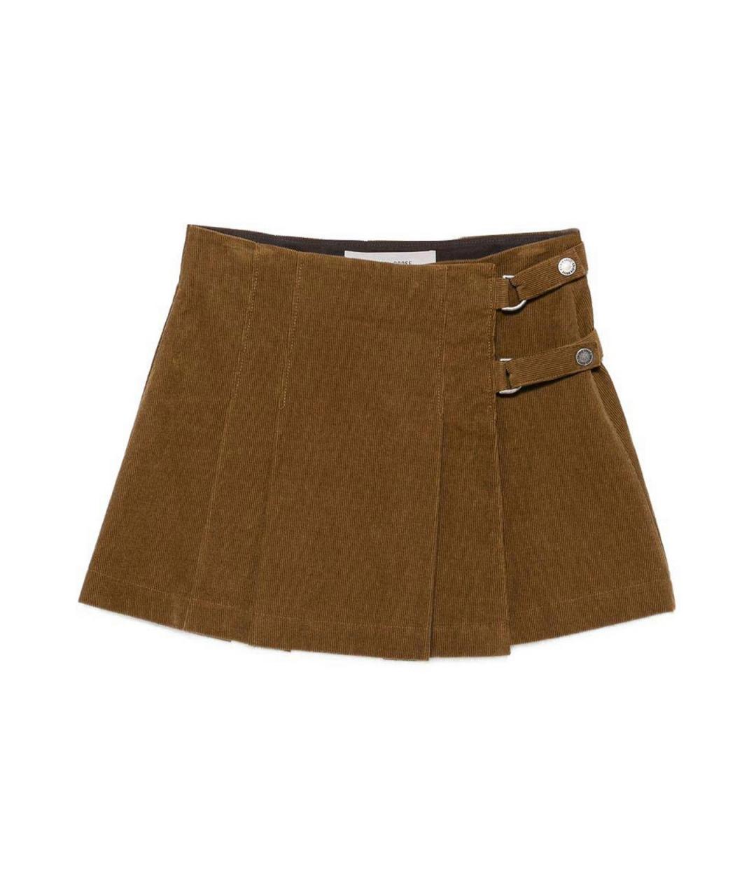 GOLDEN GOOSE Бежевая хлопковая юбка мини, фото 1