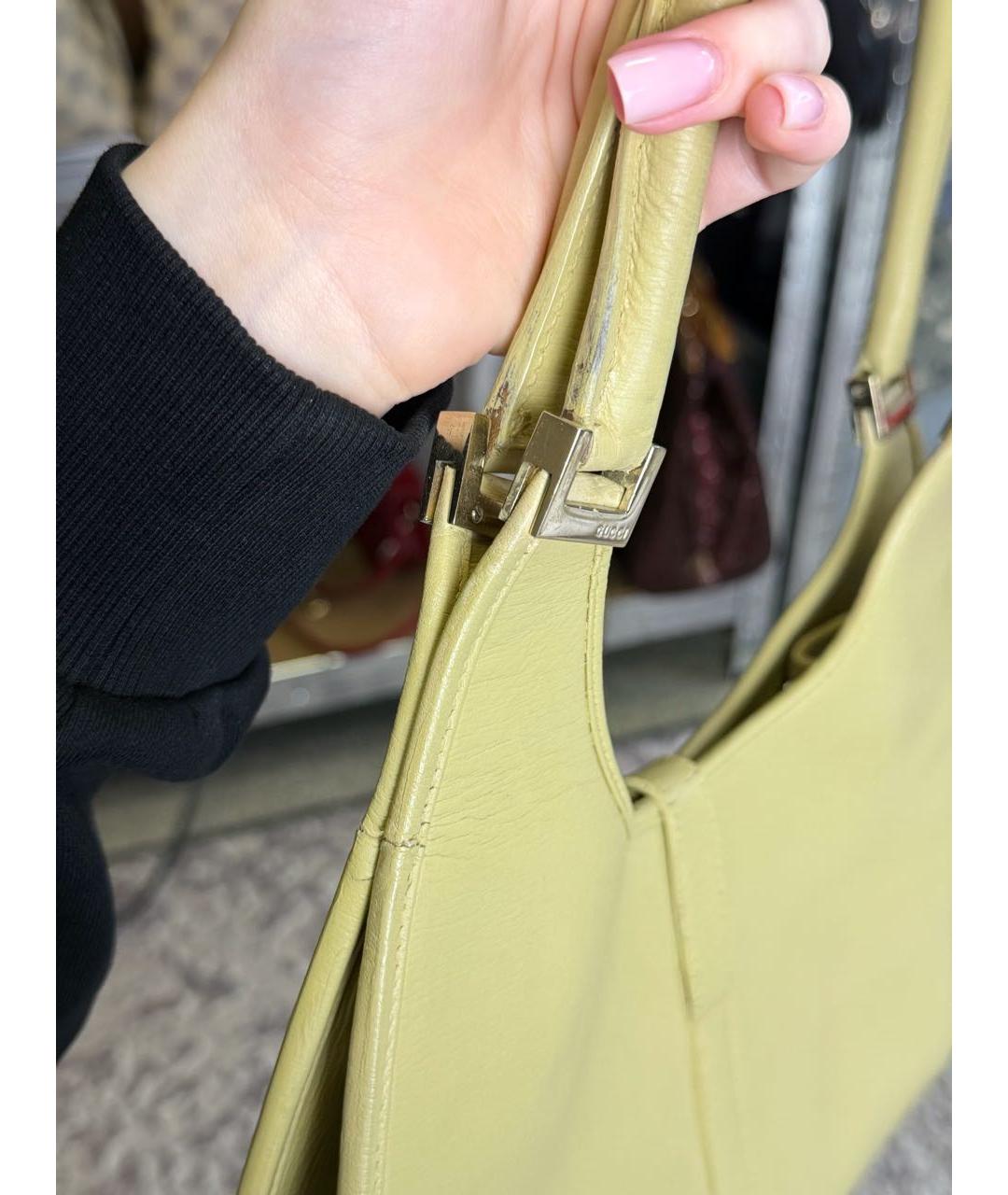 GUCCI Бежевая кожаная сумка тоут, фото 7