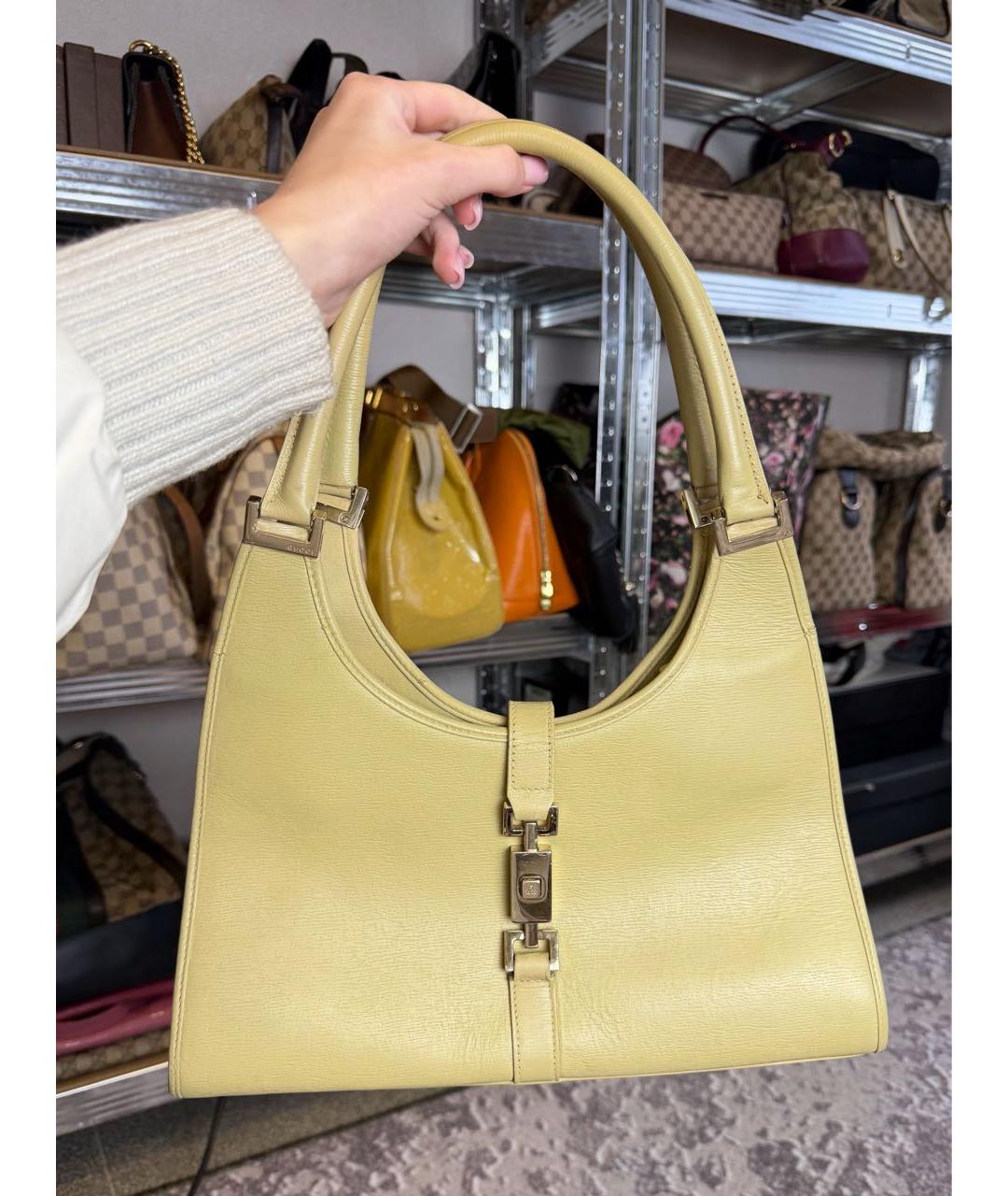 GUCCI Бежевая кожаная сумка тоут, фото 9