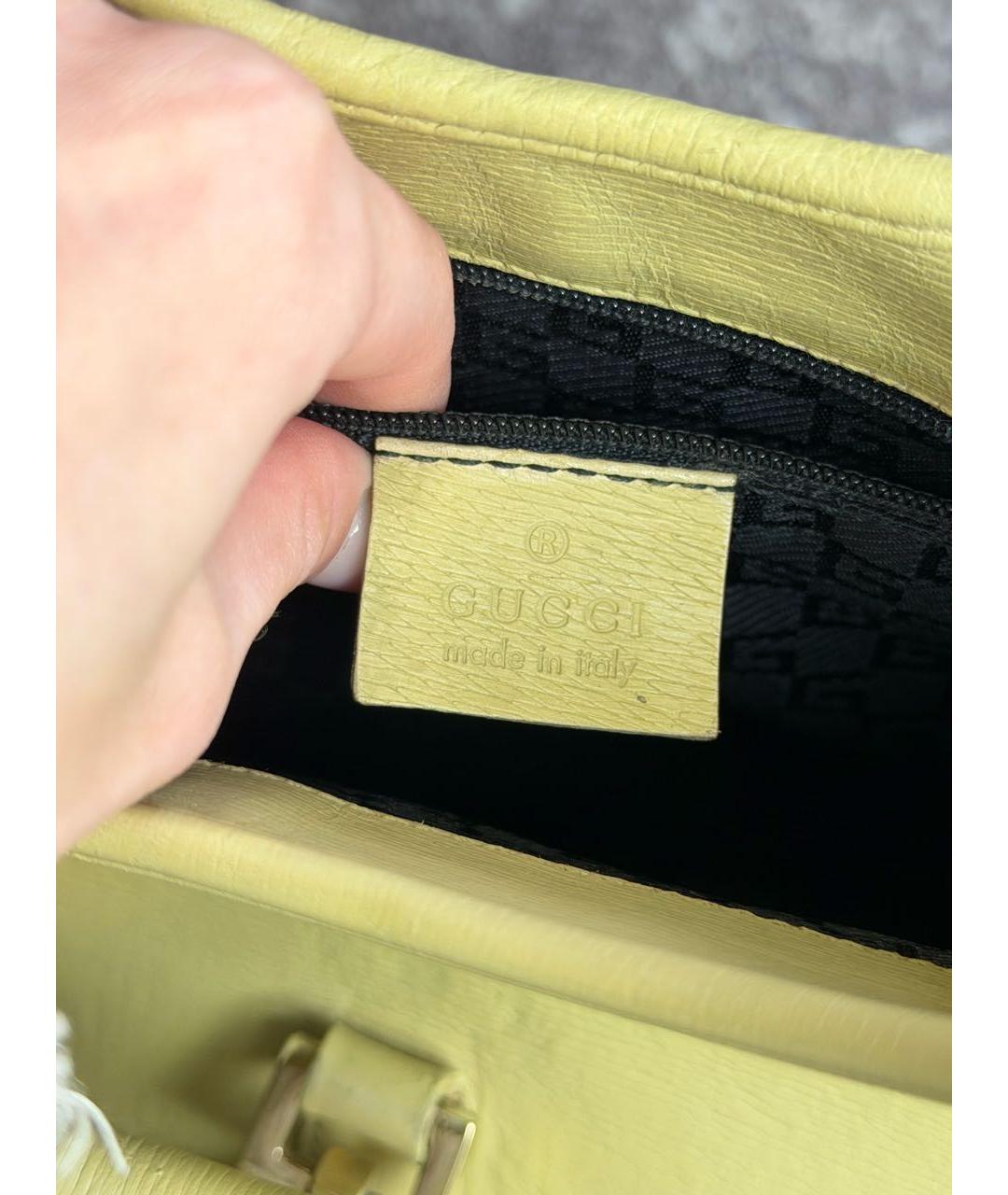 GUCCI Бежевая кожаная сумка тоут, фото 4