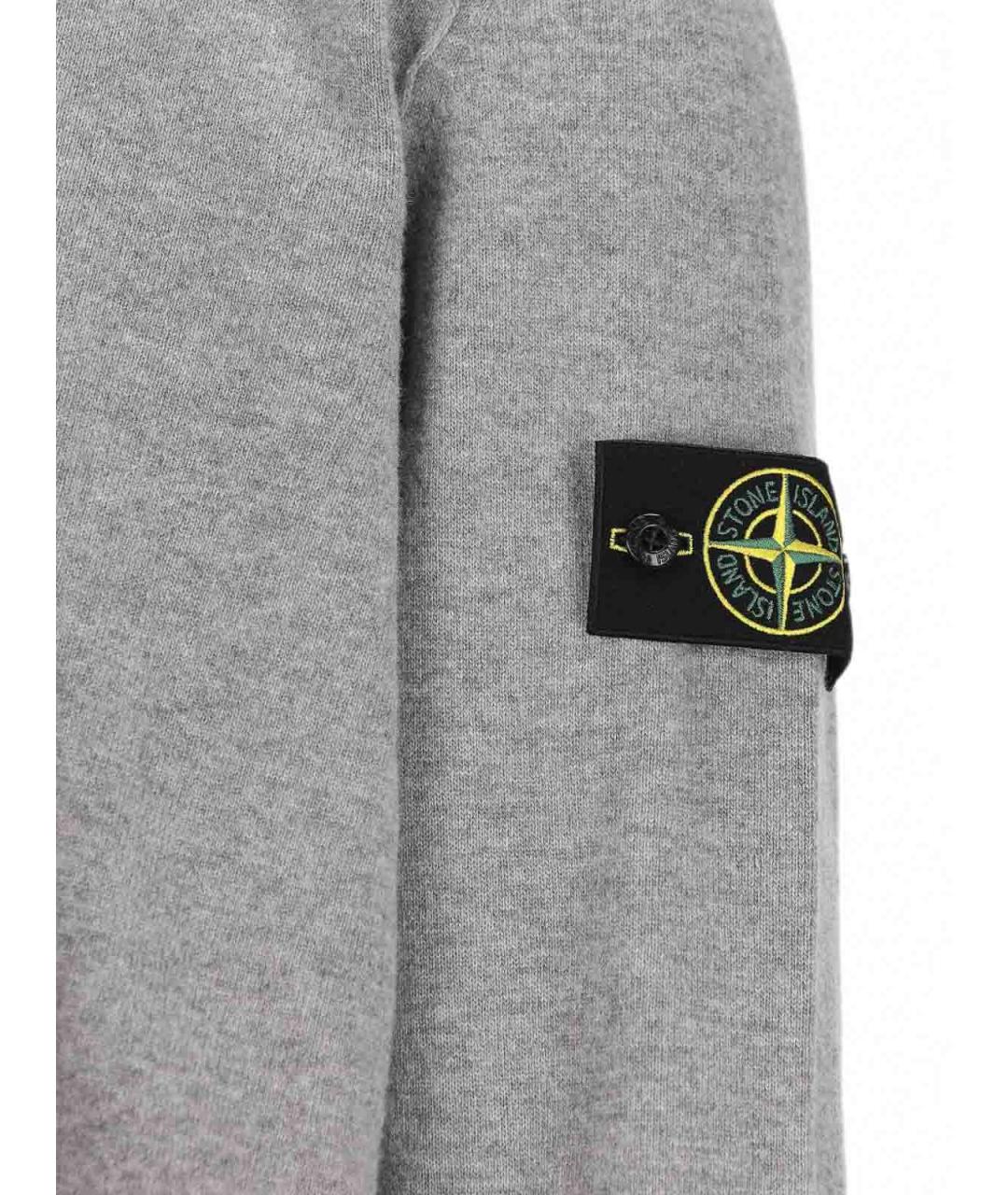 STONE ISLAND Серое шерстяное поло с длинным рукавом, фото 4