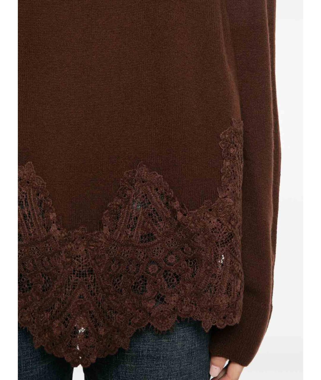 ERMANNO SCERVINO Коричневый кашемировый джемпер / свитер, фото 4