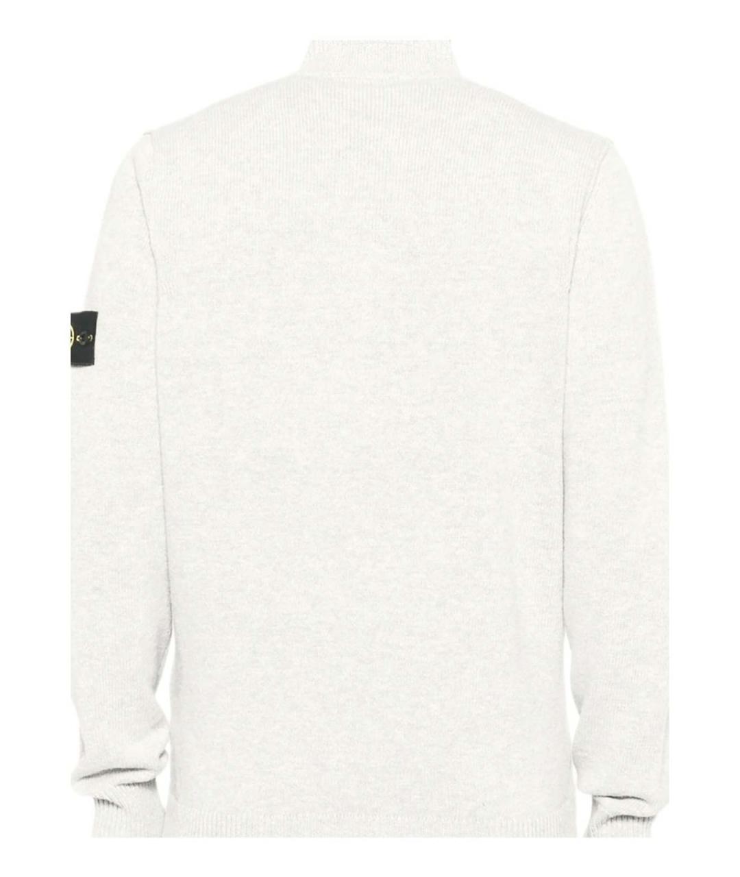 STONE ISLAND Бежевый шерстяной джемпер / свитер, фото 3