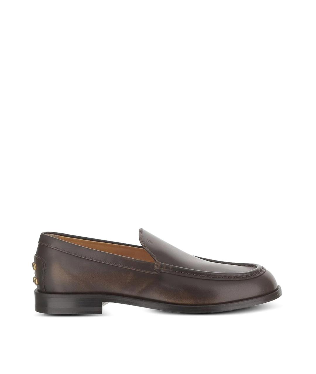 TOD'S Коричневые кожаные лоферы, фото 1