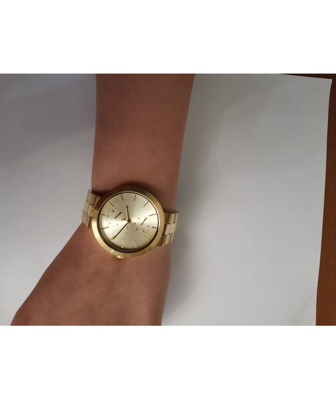 MICHAEL KORS Золотые стальные часы, фото 6
