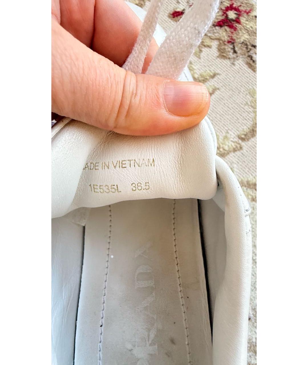 PRADA Белые кожаные кеды, фото 6