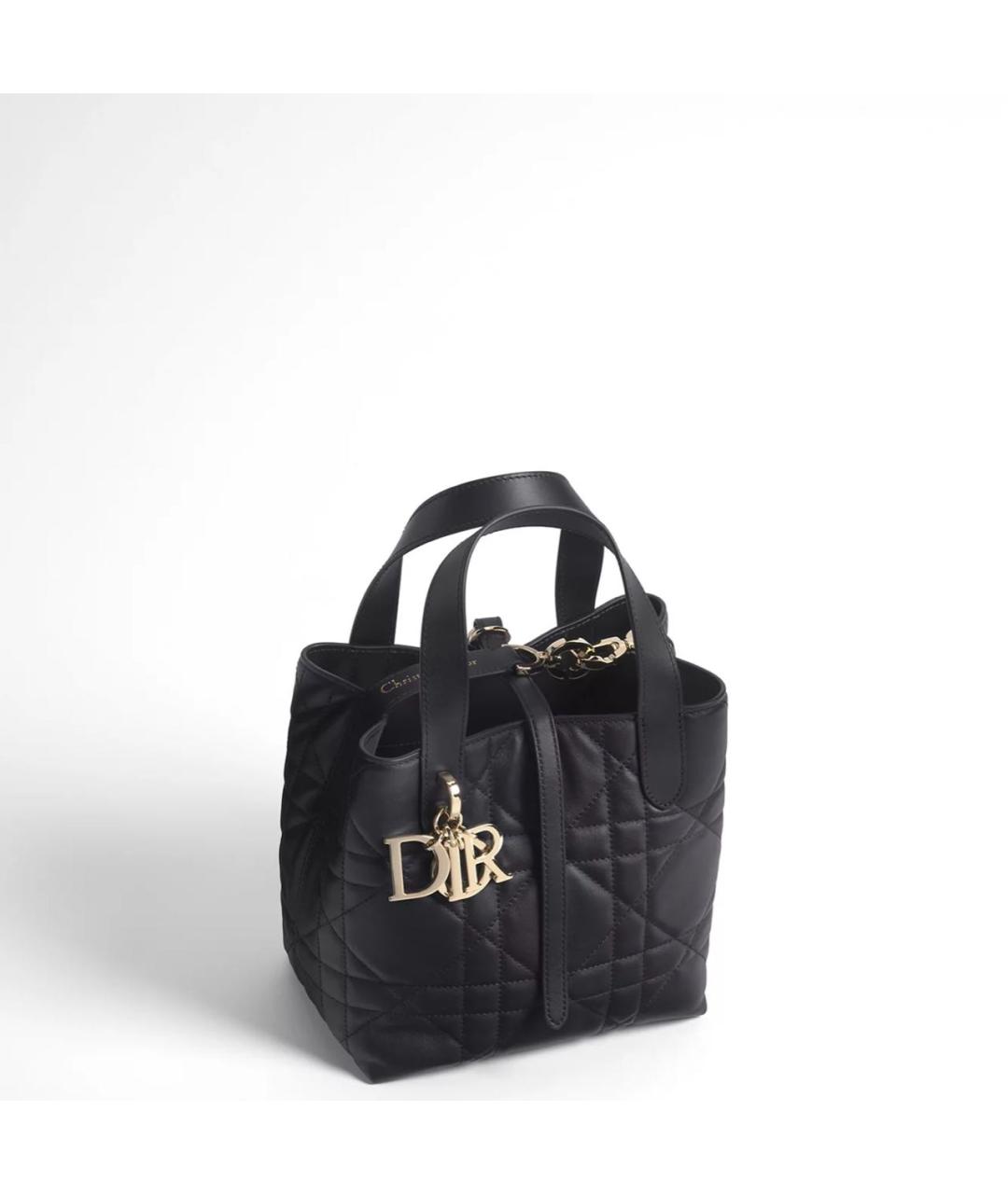 CHRISTIAN DIOR Черная кожаная сумка с короткими ручками, фото 2