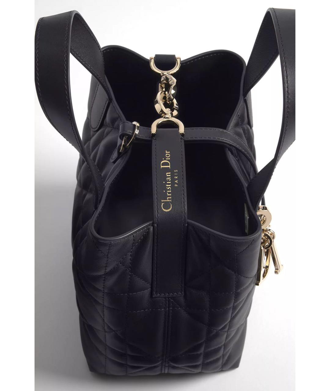 CHRISTIAN DIOR Черная кожаная сумка с короткими ручками, фото 3