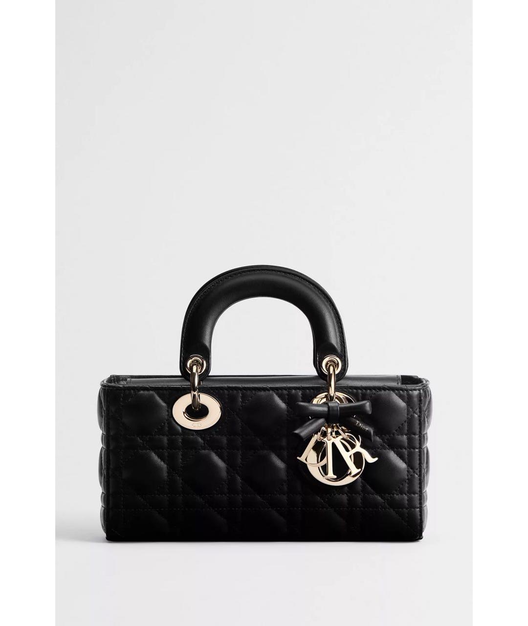 CHRISTIAN DIOR Черная кожаная сумка с короткими ручками, фото 5