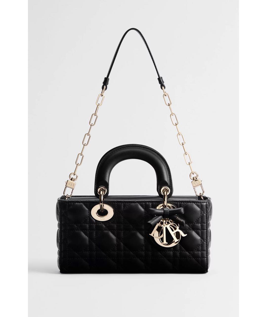 CHRISTIAN DIOR Черная кожаная сумка с короткими ручками, фото 4