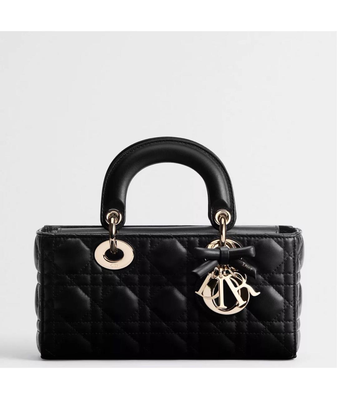 CHRISTIAN DIOR Черная кожаная сумка с короткими ручками, фото 6