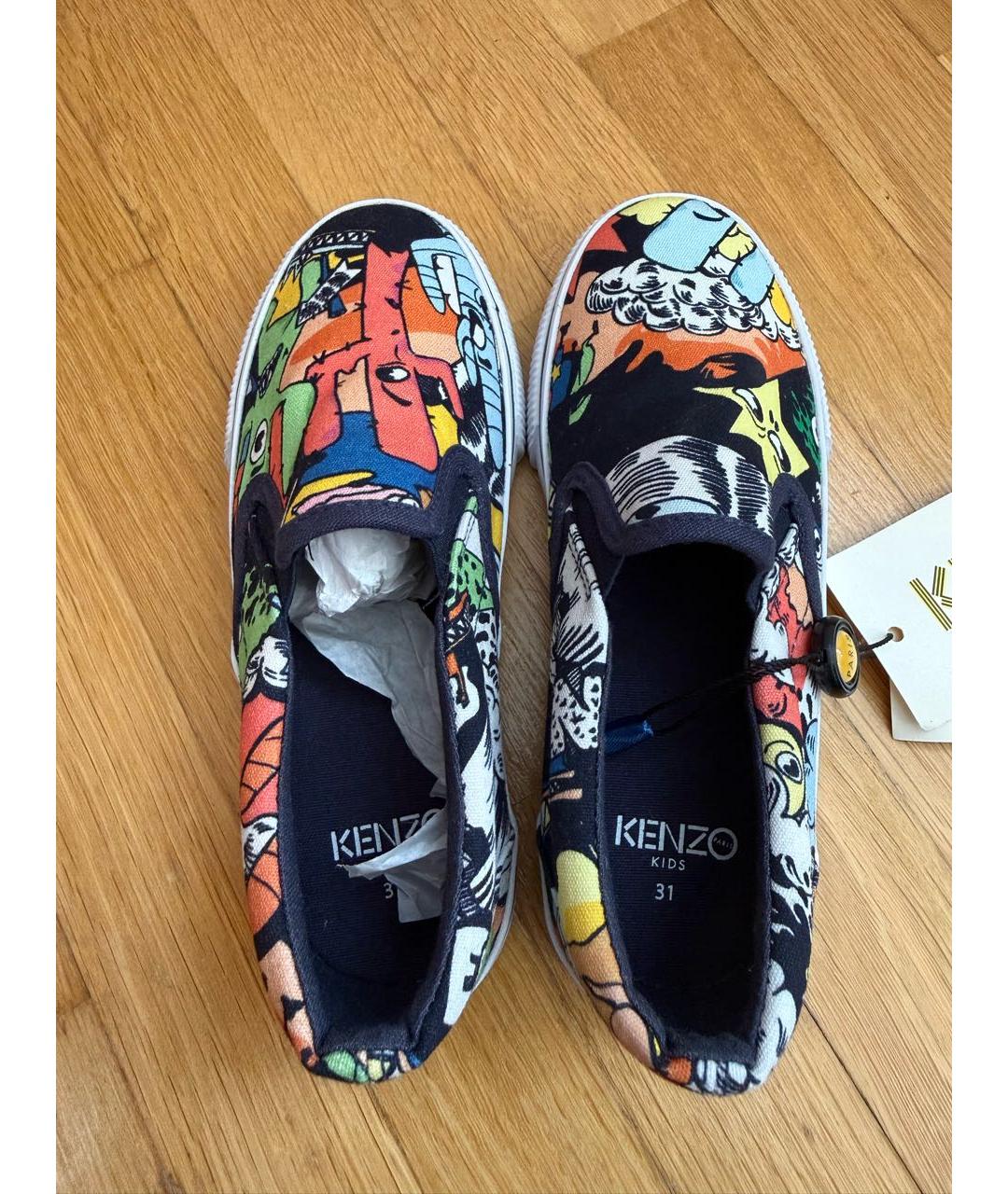 KENZO Мульти текстильные кеды, фото 4