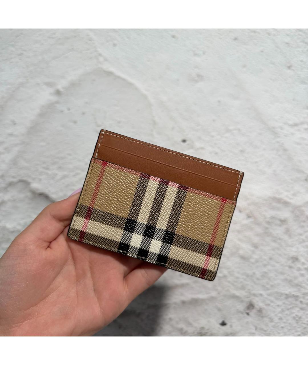 BURBERRY Коричневый кожаный кардхолдер, фото 2