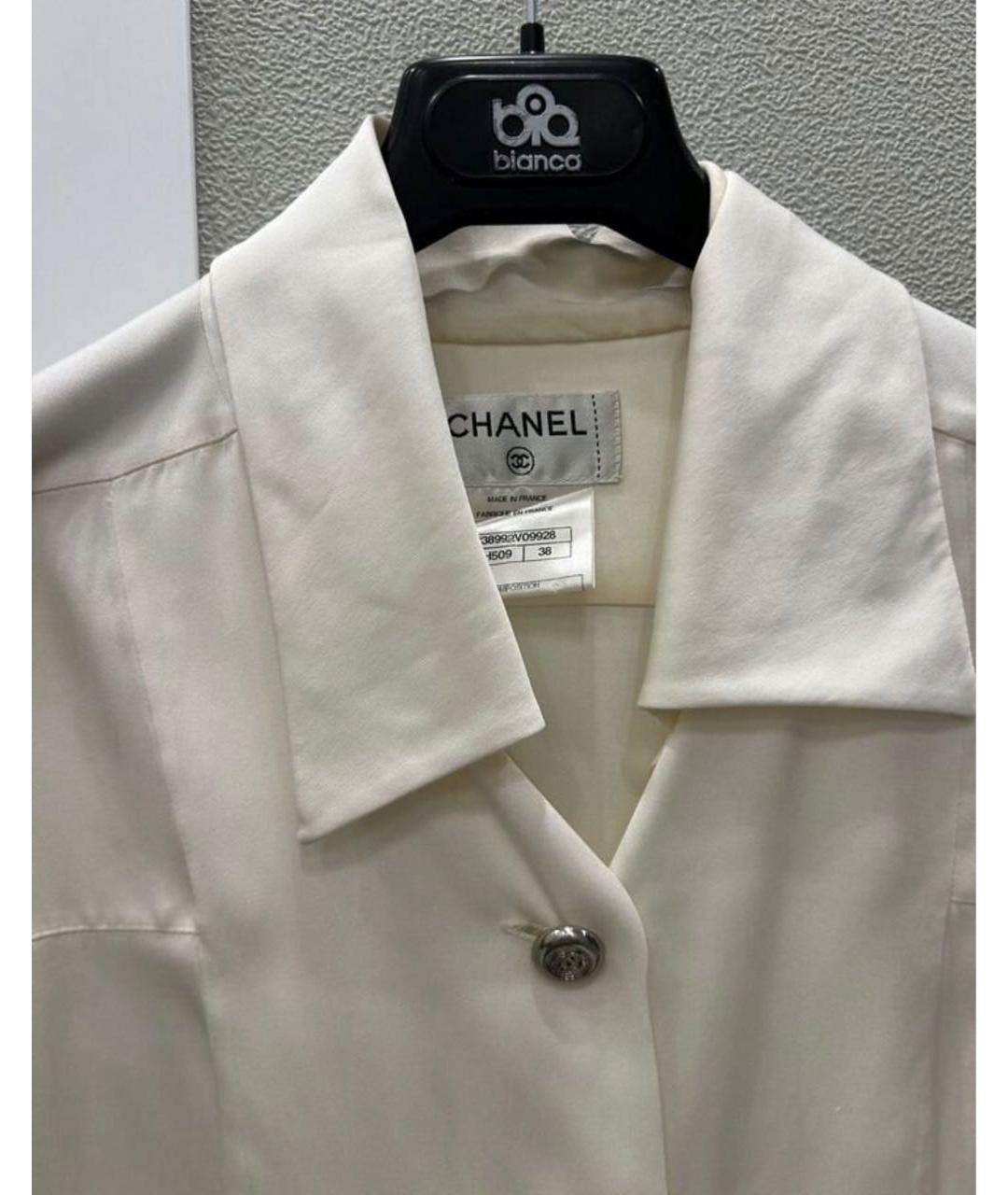 CHANEL Бежевая шелковая блузы, фото 3