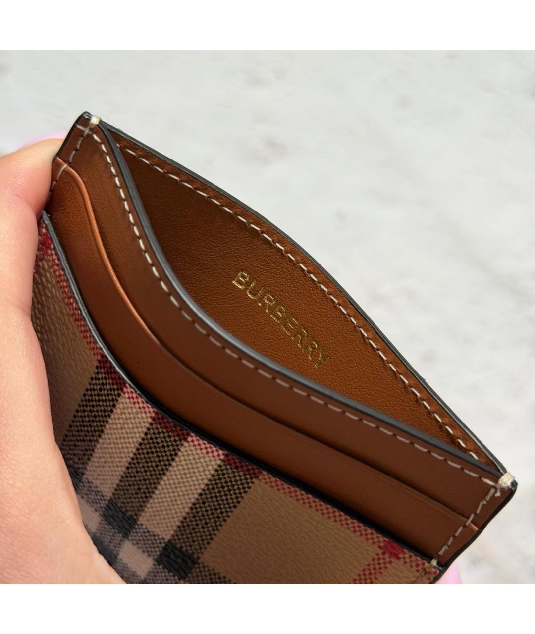 BURBERRY Коричневый кожаный кардхолдер, фото 4
