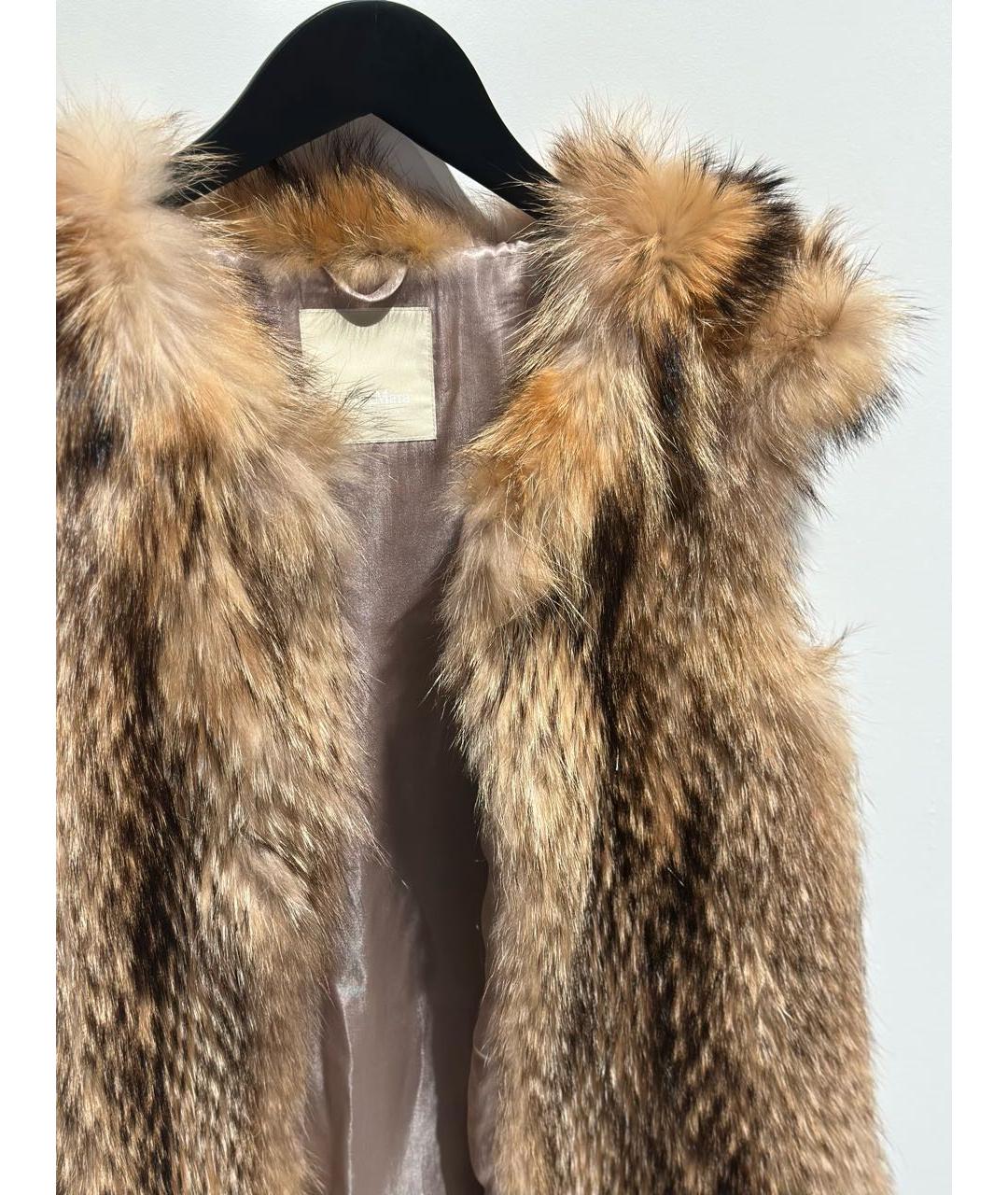 'S MAX MARA Коричневый меховой жилет, фото 2