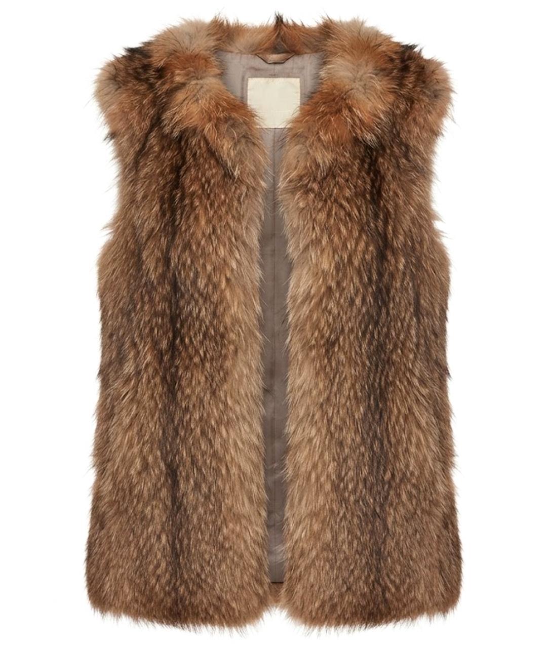 'S MAX MARA Коричневый меховой жилет, фото 1