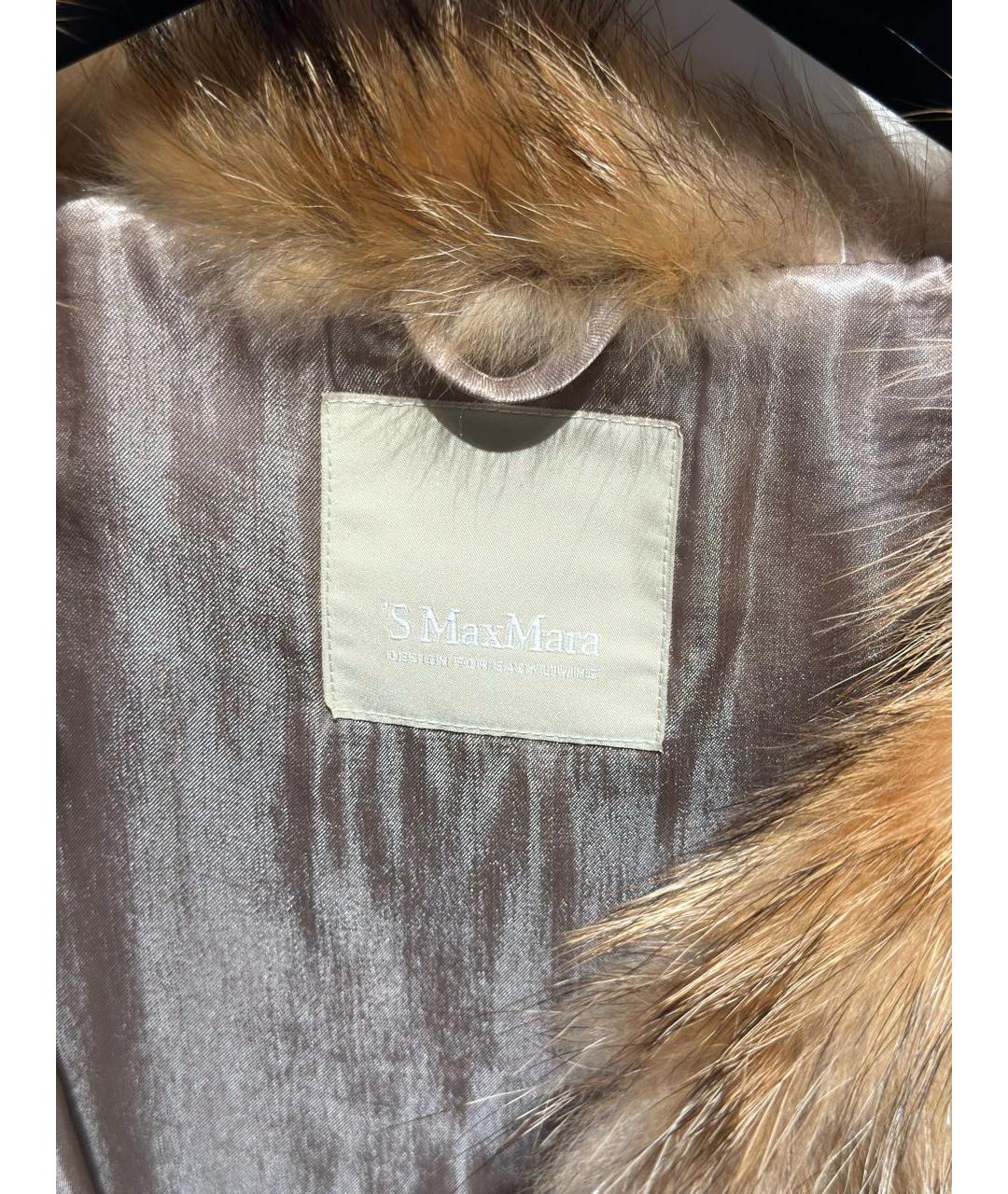 'S MAX MARA Коричневый меховой жилет, фото 3