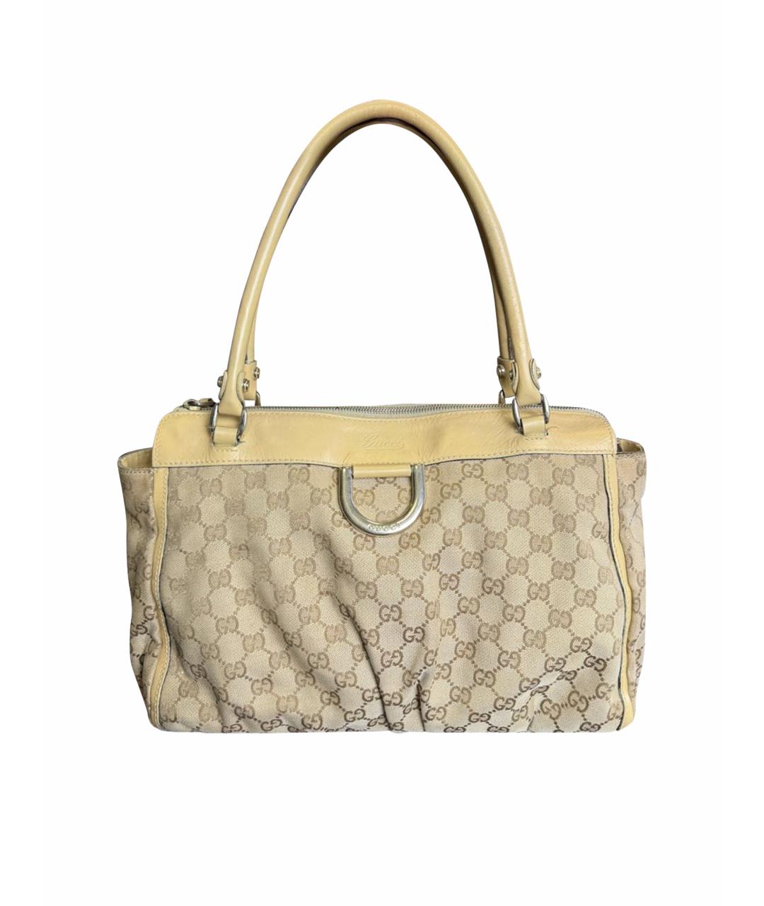 GUCCI Бежевая тканевая сумка тоут, фото 1
