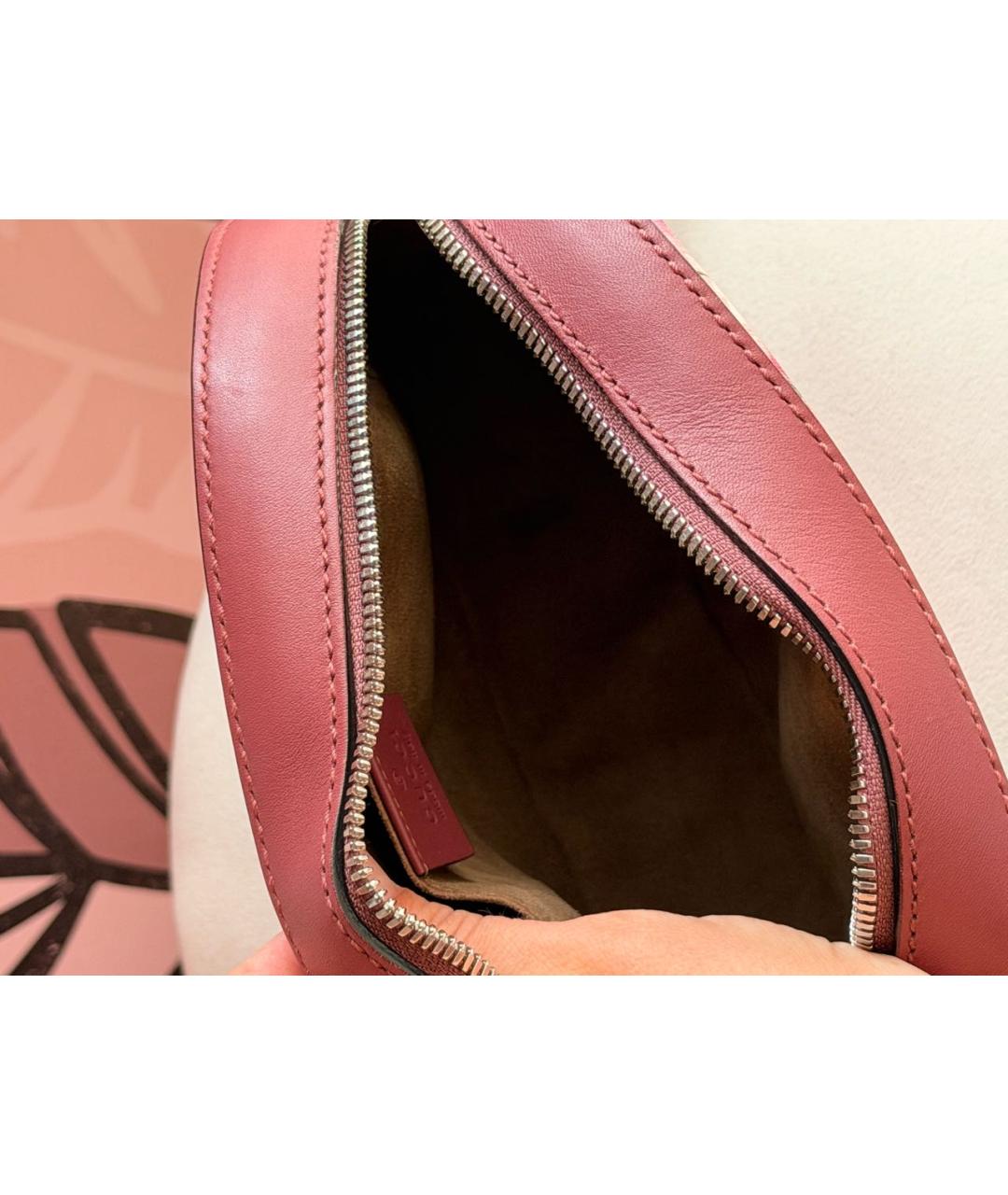 GUCCI Бордовая кожаная сумка через плечо, фото 4