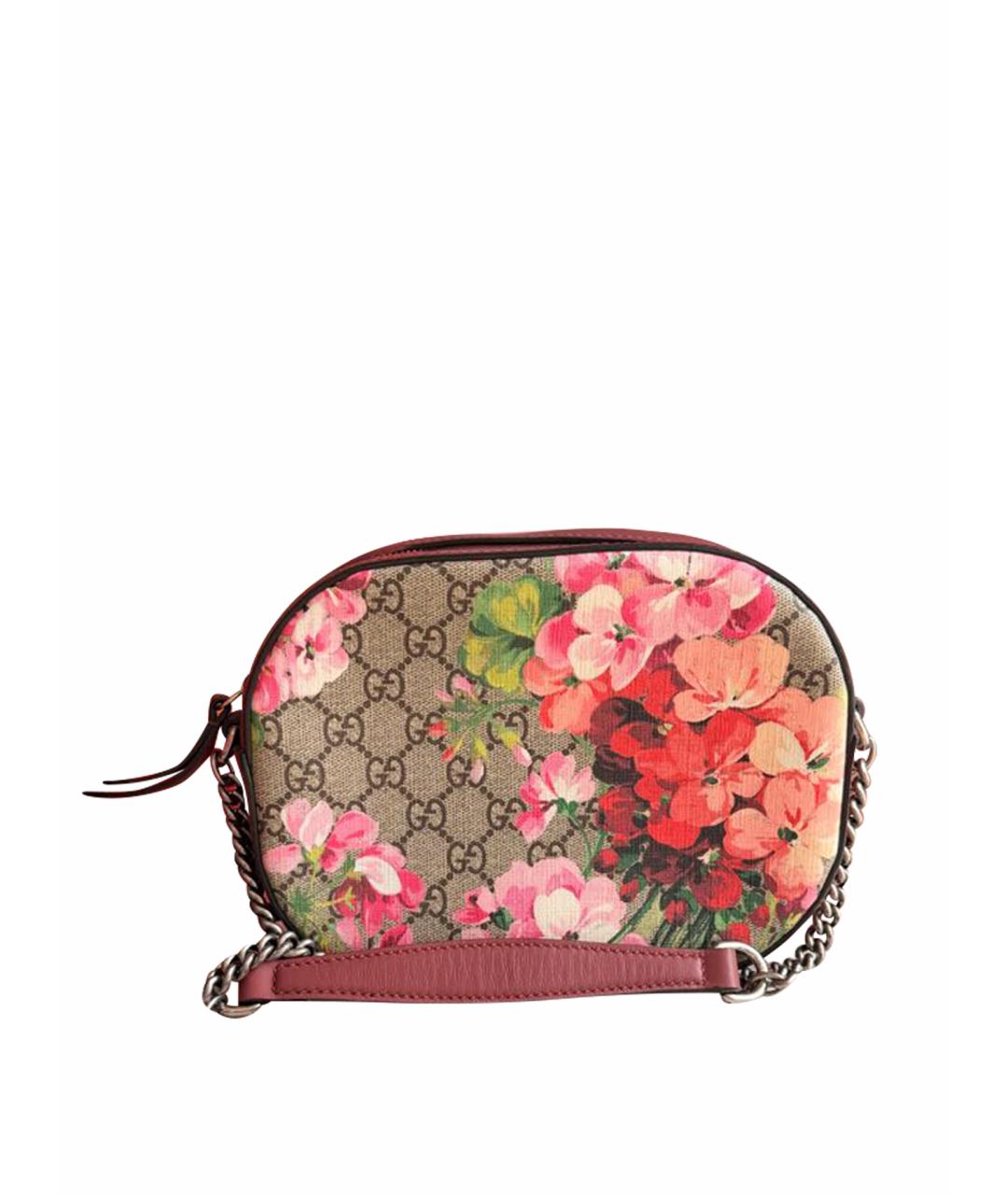 GUCCI Бордовая кожаная сумка через плечо, фото 1