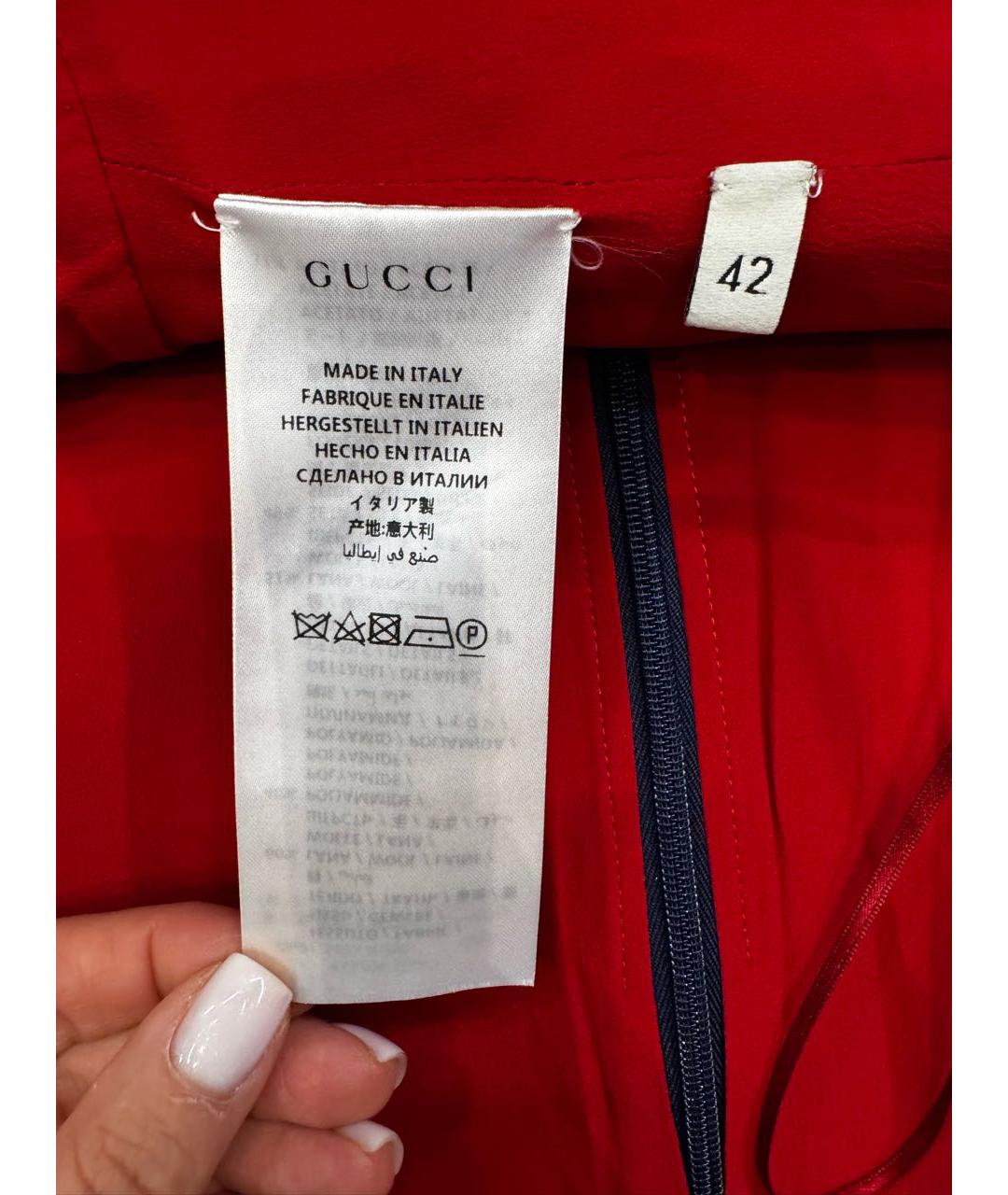 GUCCI Мульти шерстяное повседневное платье, фото 4