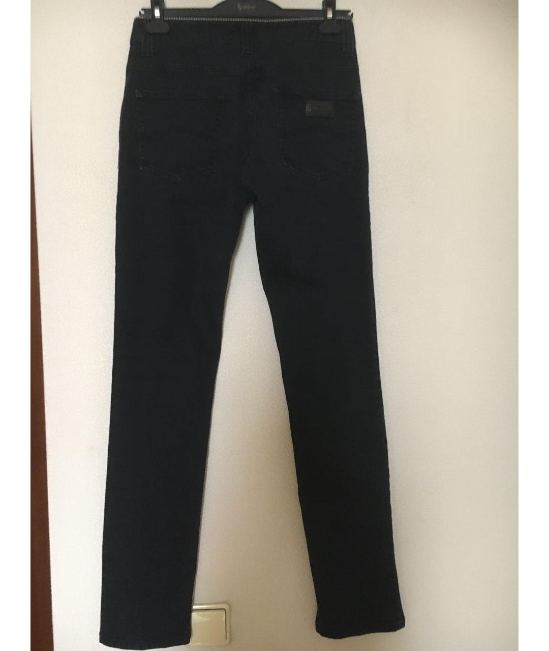 ARMANI COLLEZIONI Темно-синие хлопко-эластановые прямые джинсы, фото 2