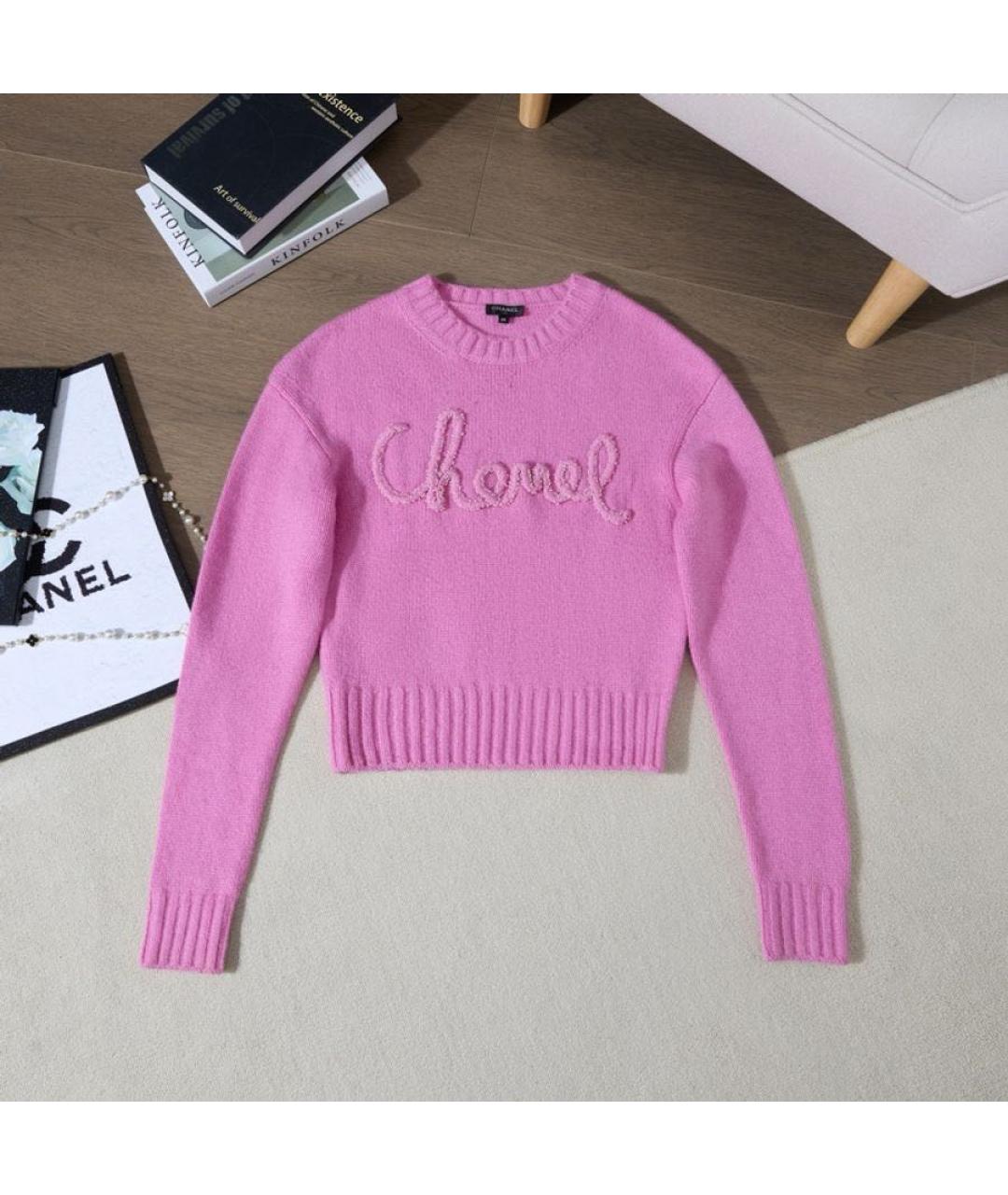 CHANEL Розовый кашемировый джемпер / свитер, фото 6