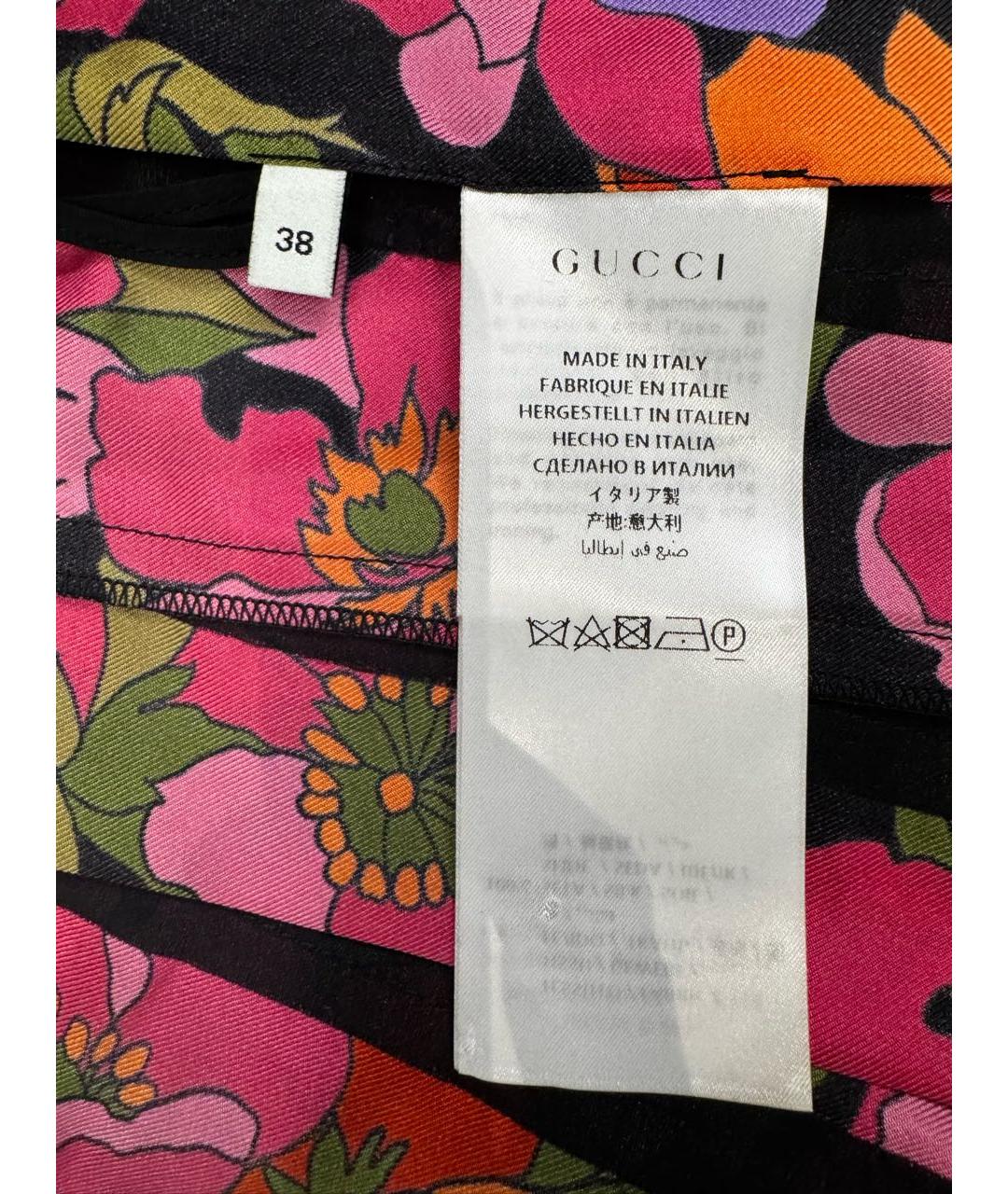 GUCCI Мульти шелковая юбка миди, фото 4