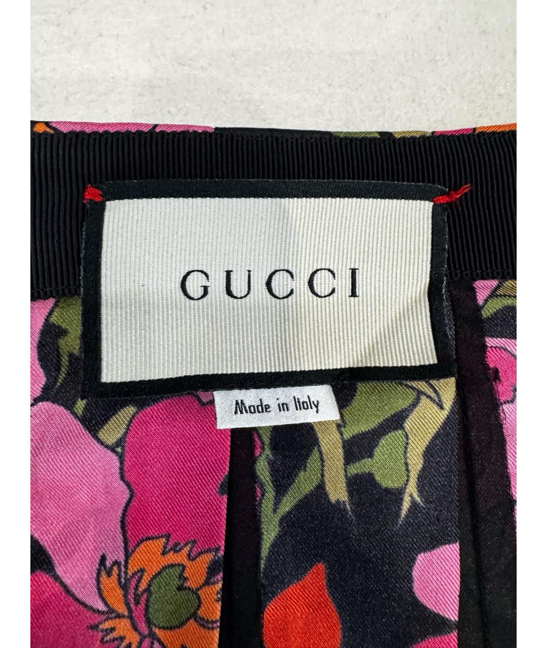 GUCCI Мульти шелковая юбка миди, фото 3