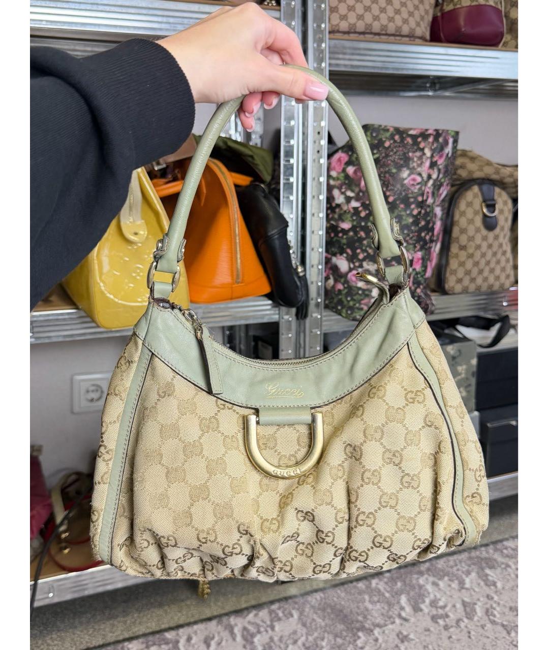 GUCCI Бежевая тканевая сумка тоут, фото 9