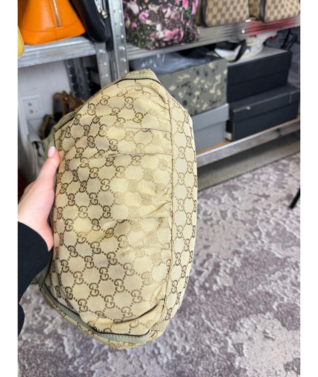 GUCCI Бежевая тканевая сумка тоут, фото 7