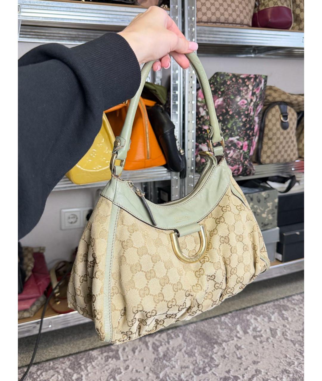 GUCCI Бежевая тканевая сумка тоут, фото 2