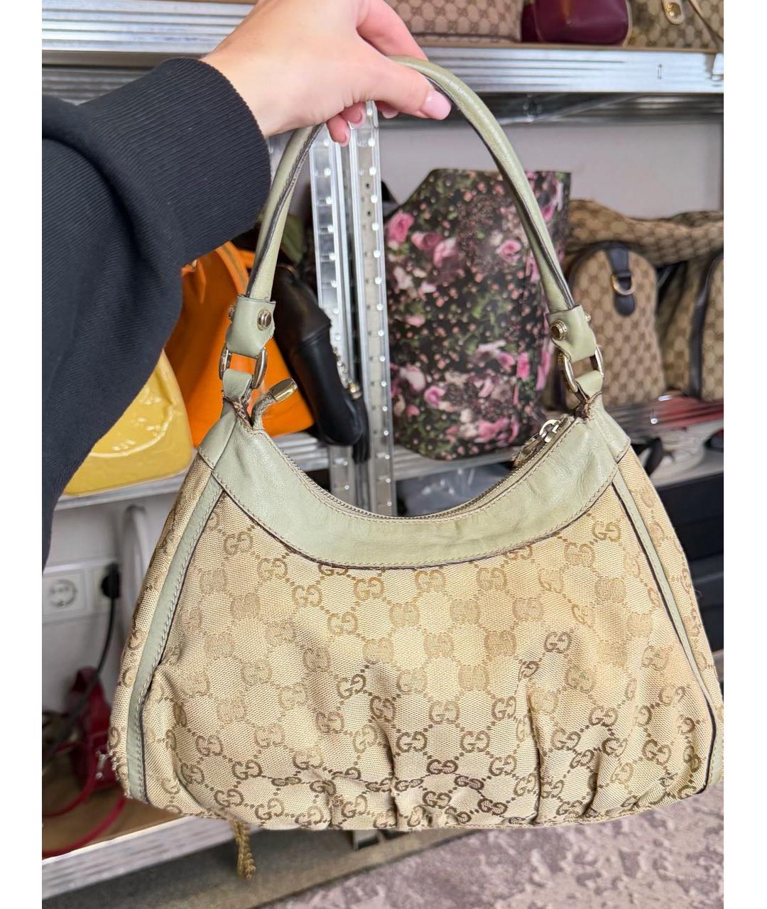 GUCCI Бежевая тканевая сумка тоут, фото 3
