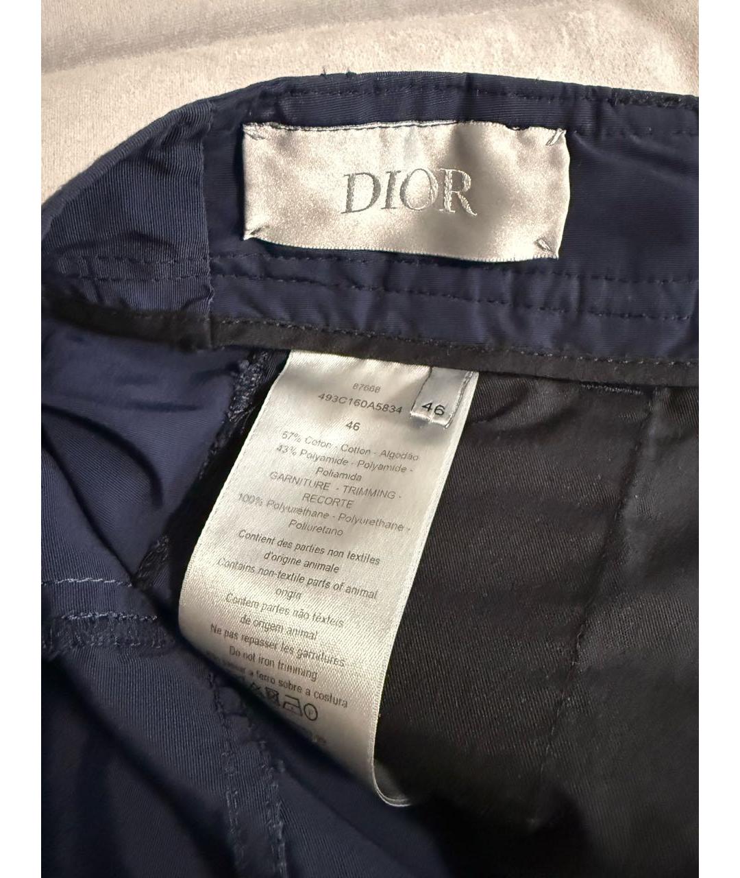 CHRISTIAN DIOR Темно-синие полиамидовые брюки чинос, фото 4