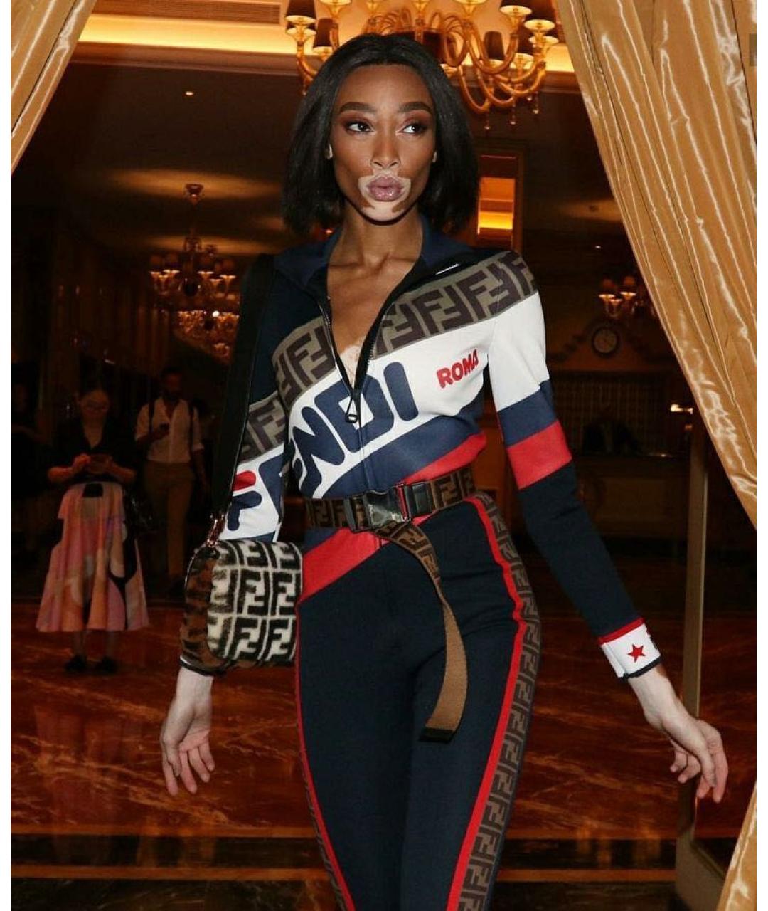 FENDI Темно-синий полиэстеровый комбинезон, фото 8