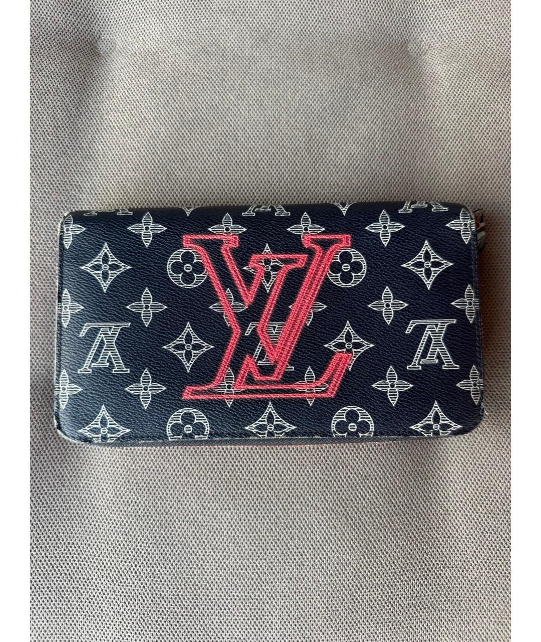LOUIS VUITTON Темно-синий кожаный кошелек, фото 10