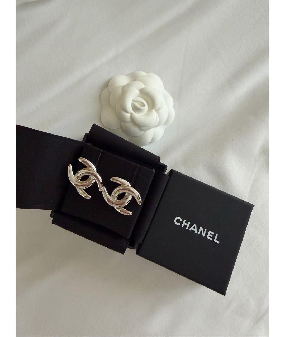 CHANEL Серебряные металлические серьги, фото 2