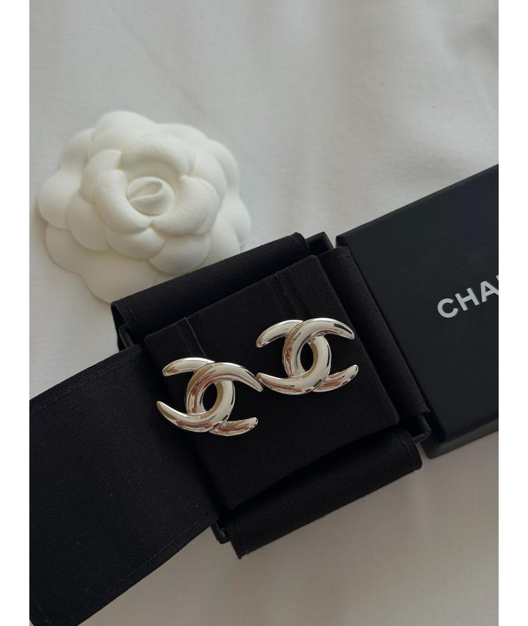 CHANEL Серебряные металлические серьги, фото 5