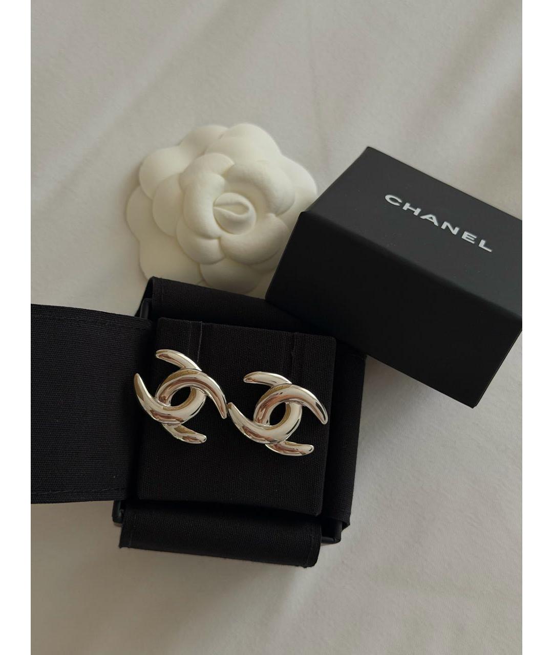 CHANEL Серебряные металлические серьги, фото 4