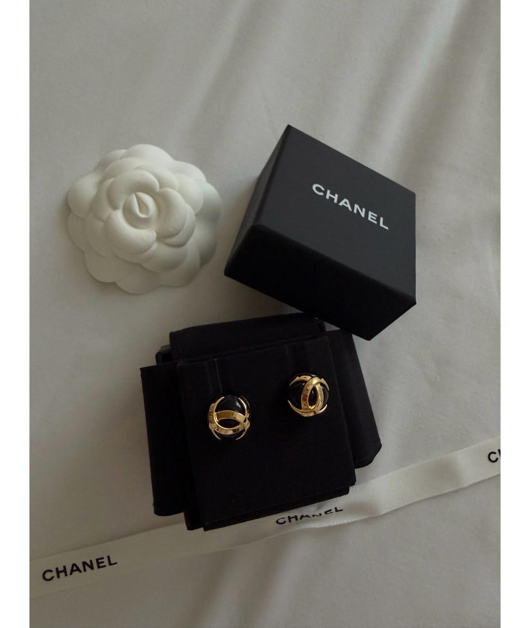CHANEL Черные серьги, фото 2