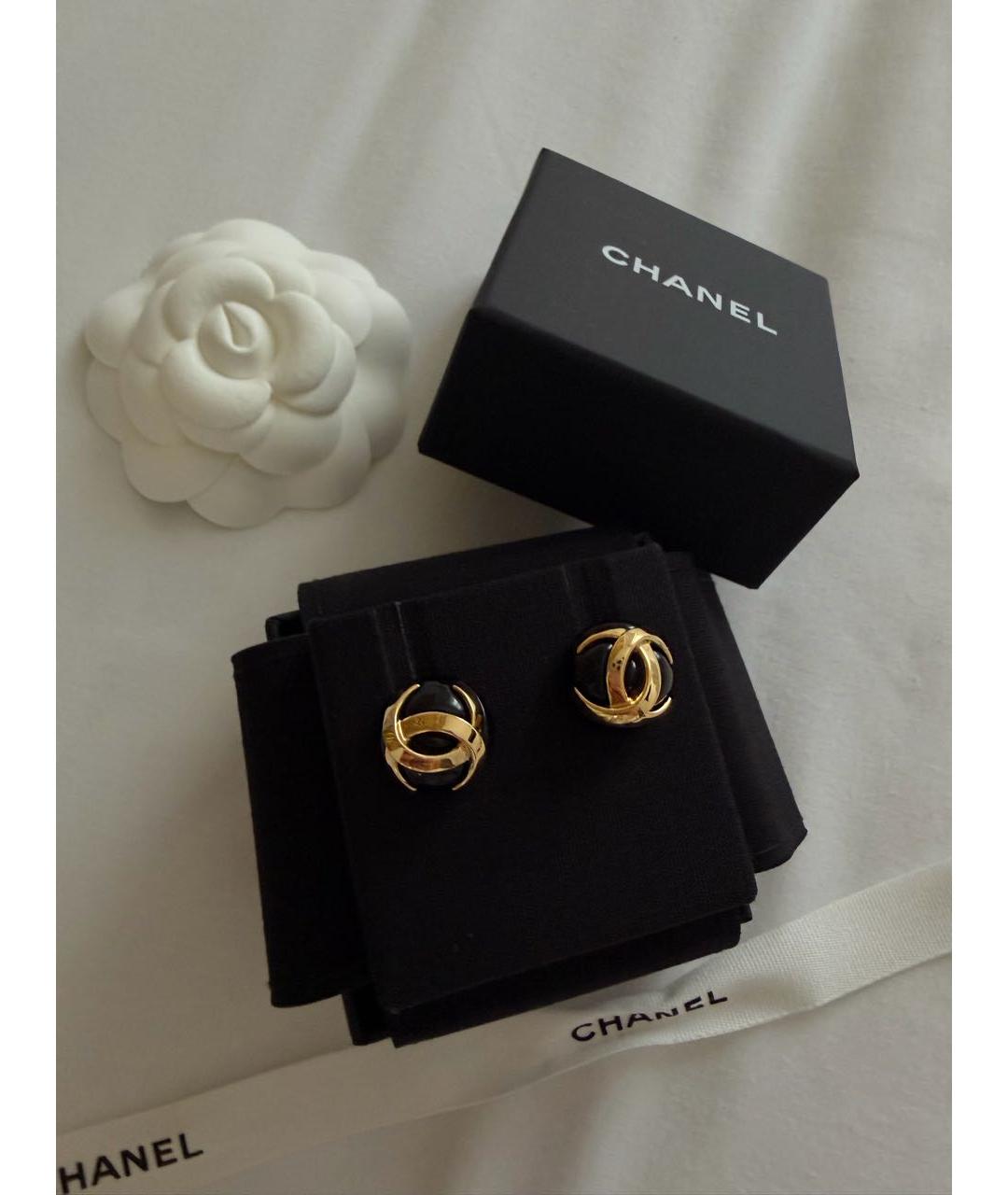 CHANEL Черные серьги, фото 3