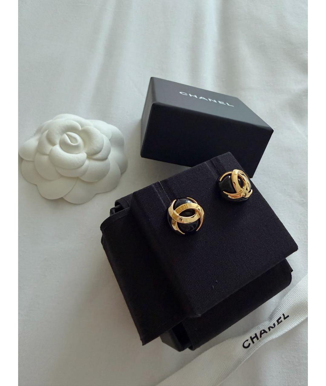 CHANEL Черные серьги, фото 4