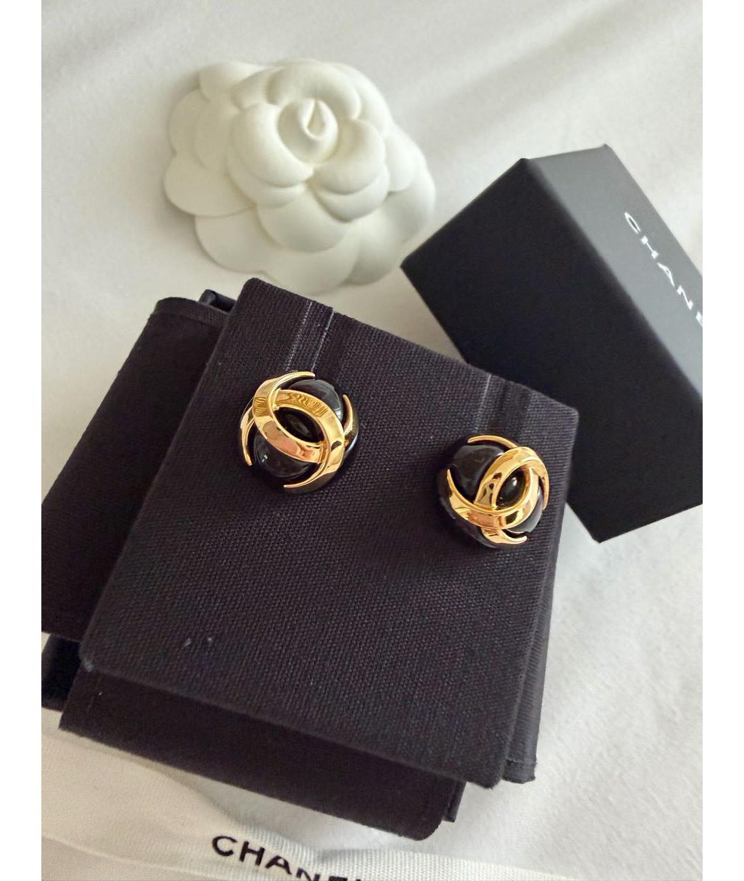 CHANEL Черные серьги, фото 5