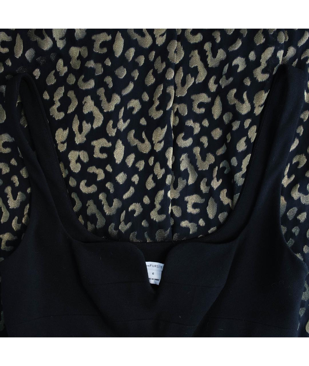 DIANE VON FURSTENBERG Черное шелковое повседневное платье, фото 3