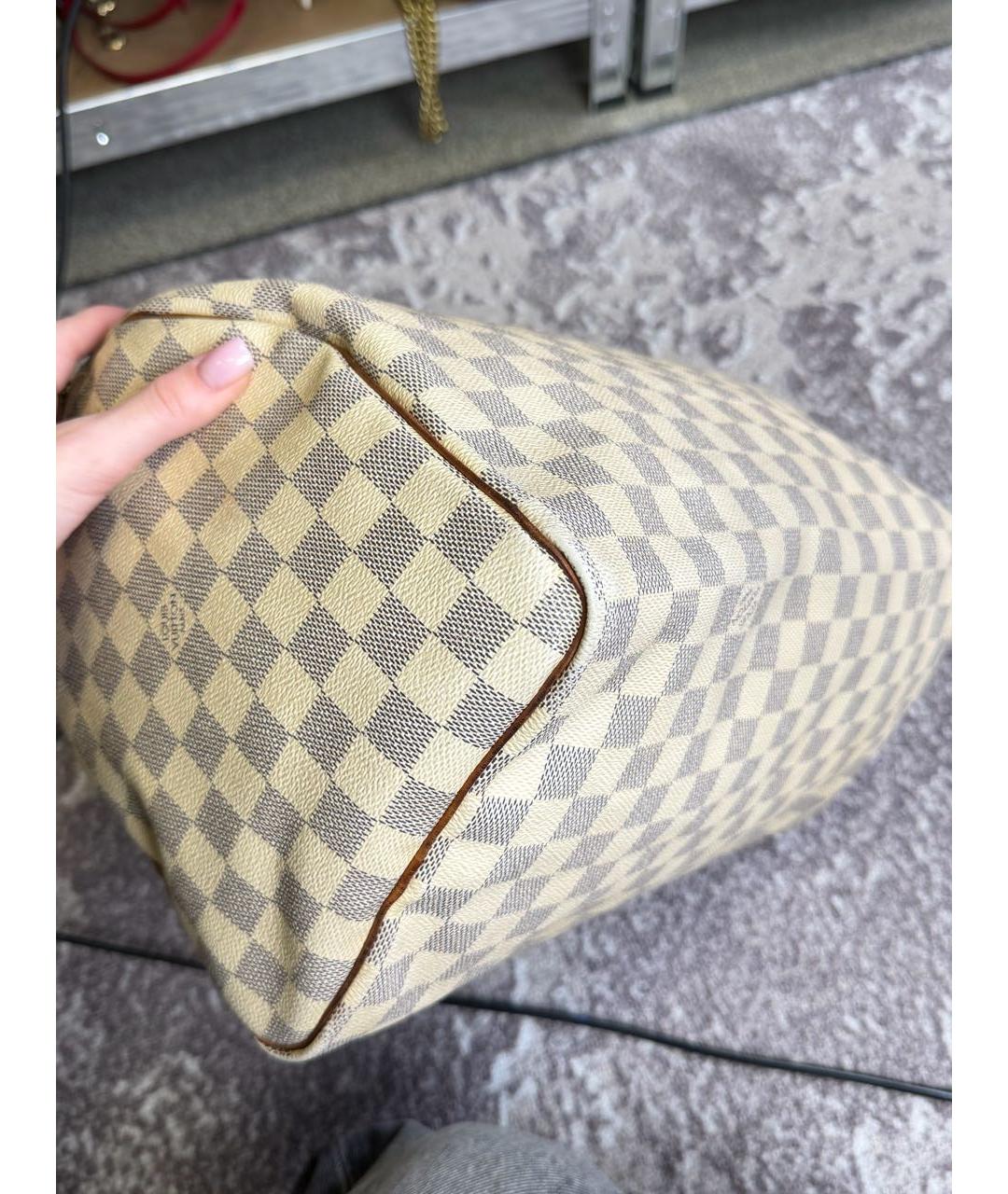 LOUIS VUITTON Бежевая кожаная сумка тоут, фото 2