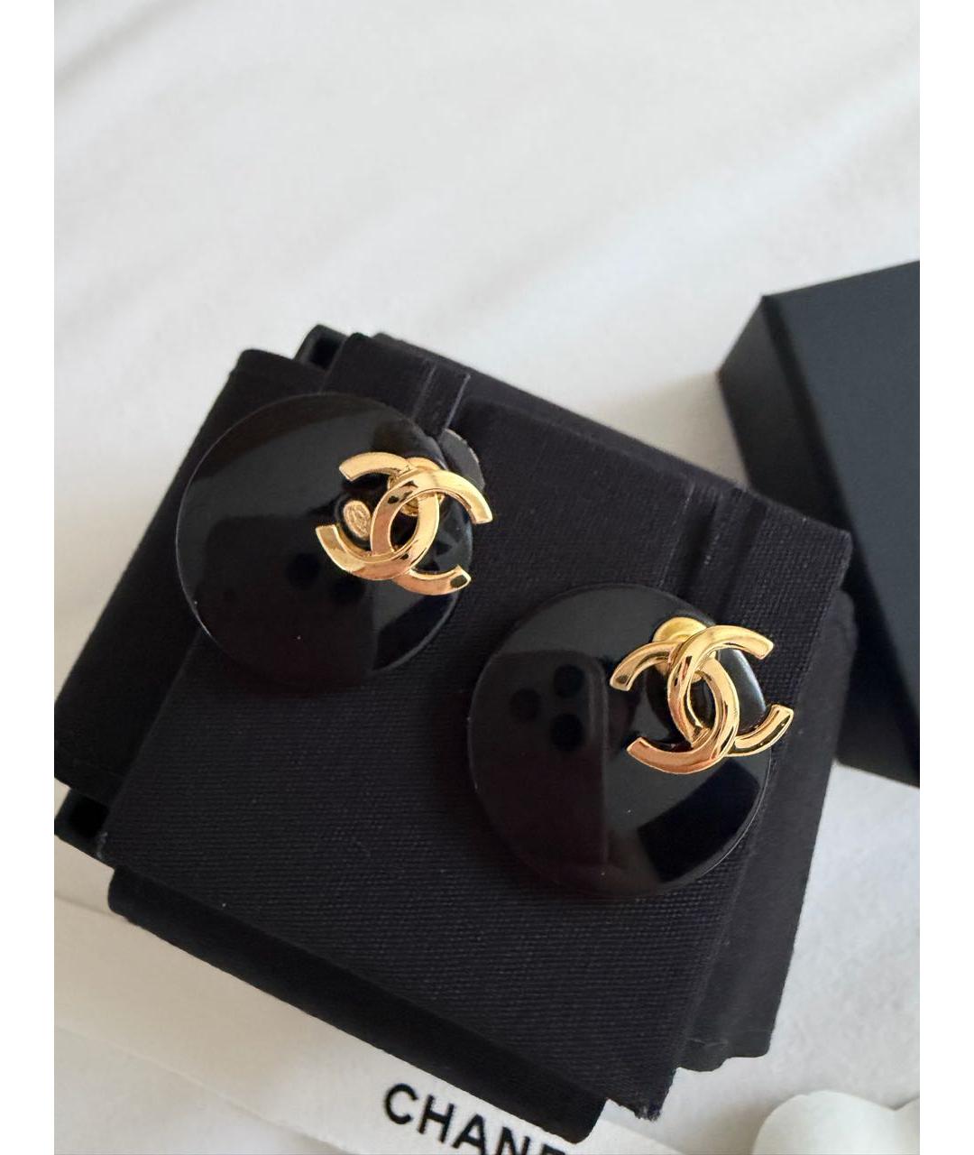 CHANEL Черные серьги, фото 4