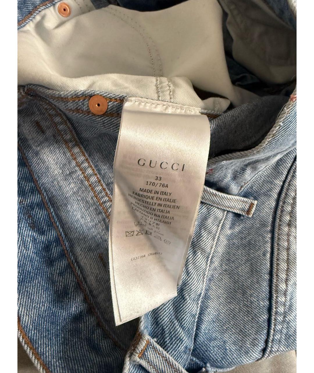 GUCCI Голубые прямые джинсы, фото 4