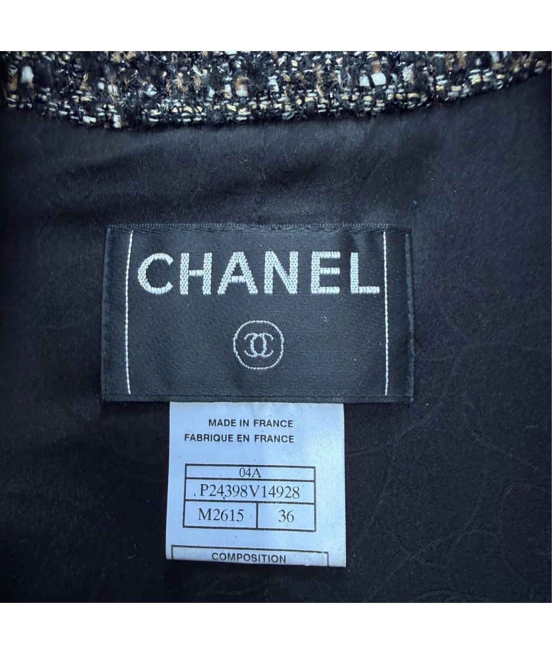 CHANEL Коричневый шерстяной жакет/пиджак, фото 3